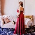 burgundy dress with slit
