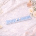 lace wedding garter for bride blue