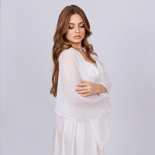 white chiffon wrap
