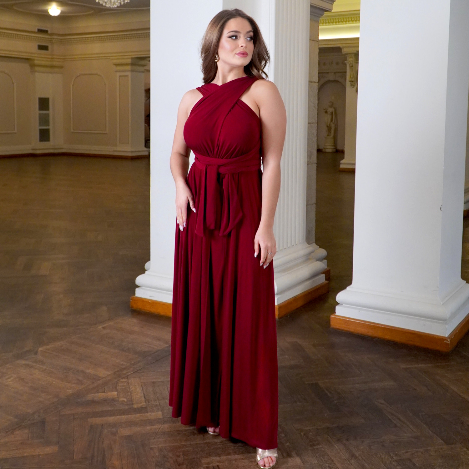 Bridalstole suknia satynowa złota