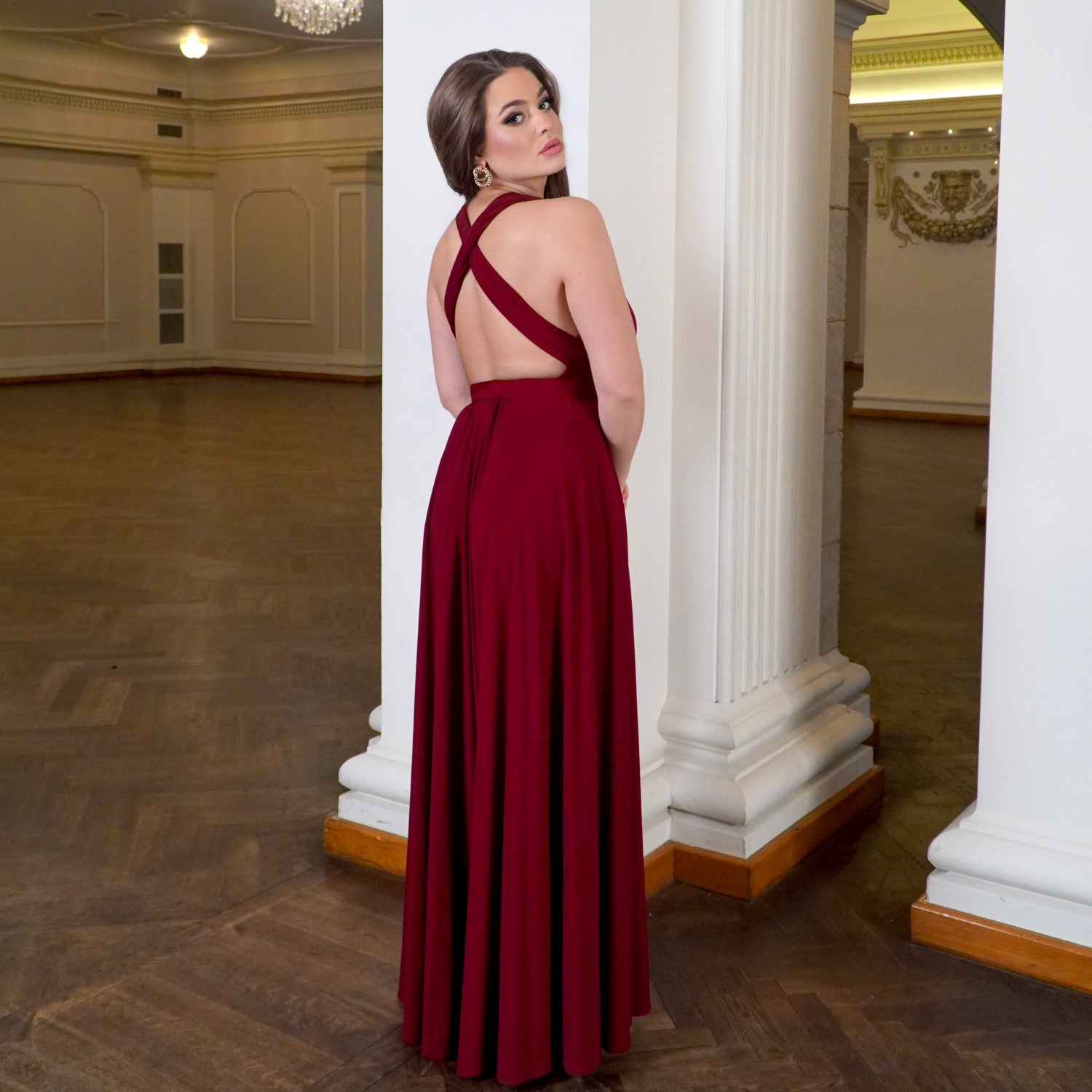 Suknia satynowa szampańska bridalstole