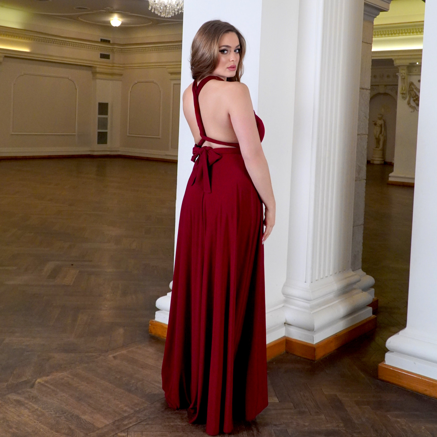 Suknia satynowa bridalstole złota