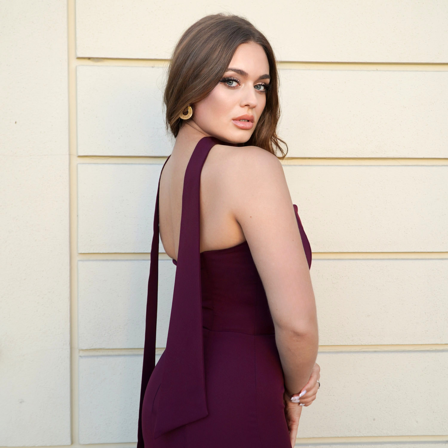 Suknia satynowa bridalstole pudrowy róż